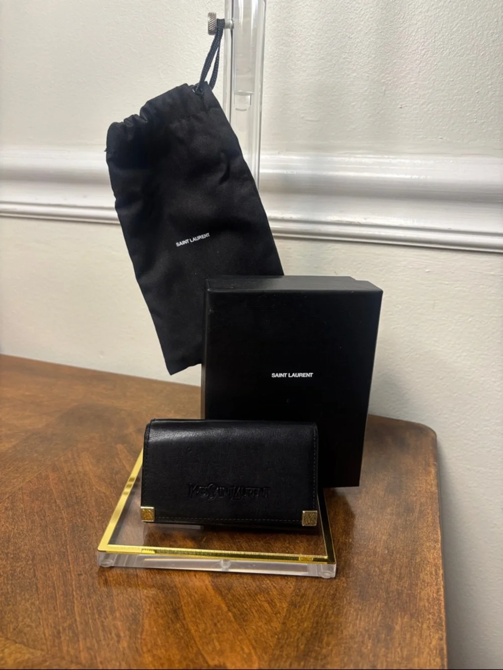 Yves Saint Laurent Black Leather Key & Card Holder Wallet- Full Inclusion - Picture 16 of 16